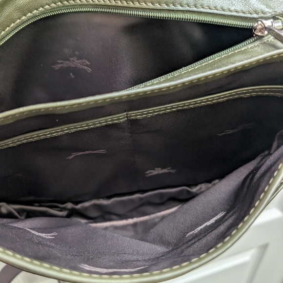 Longchamp Green Leather Balzane Crossbody Saddle Bag - Picture 12 of 14